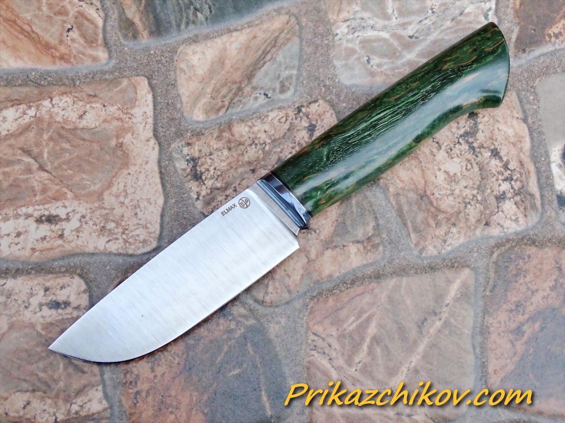 Нож из порошковой стали Elmax (рукоять из стабилизированной карельской березы) N81