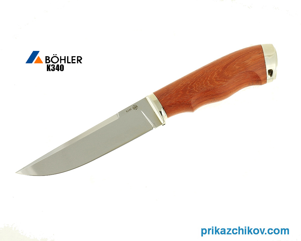Нож Рабочий из кованой стали Bohler K340 (рукоять падук, литье мельхиор) N26