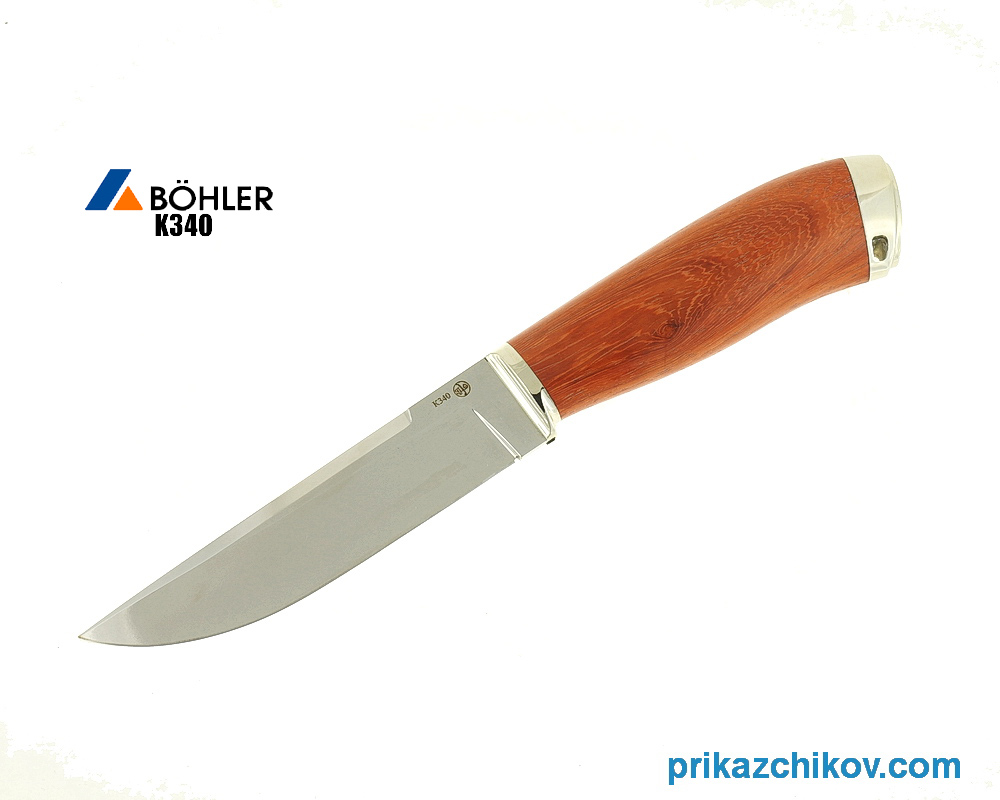 Нож Рабочий из кованой стали Bohler K340 (рукоять падук, литье мельхиор) N32