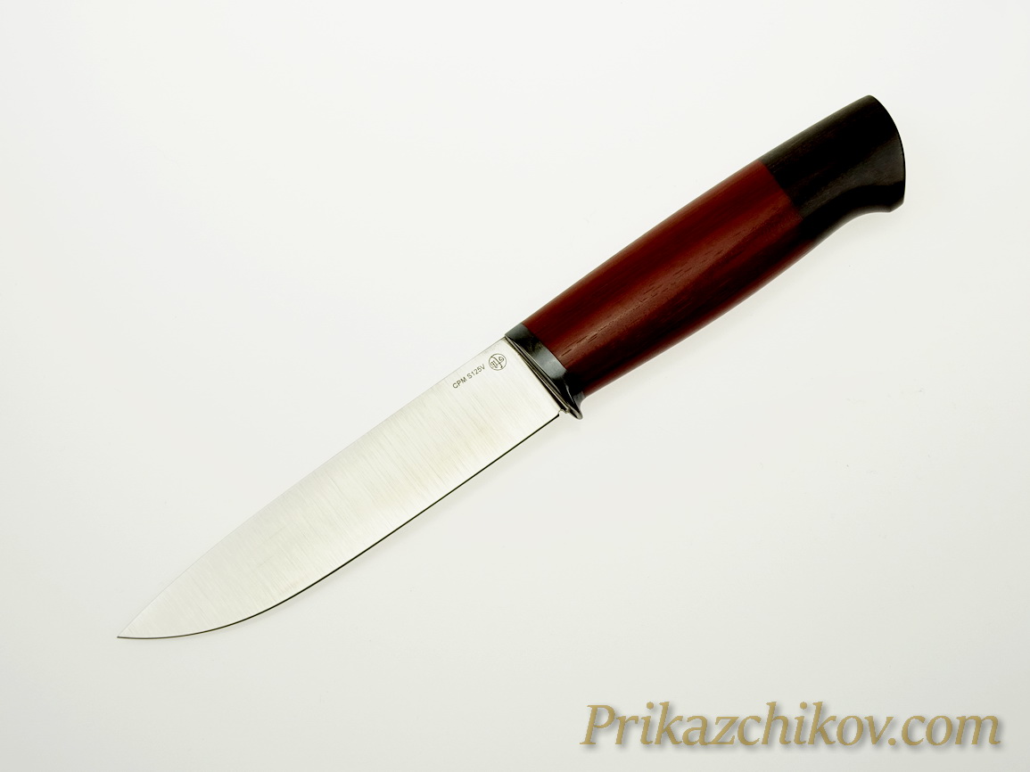Нож  из порошковой стали Crucible Industries CPM S125V N11 (рукоять стабилизированная береза,литье мельхиор)