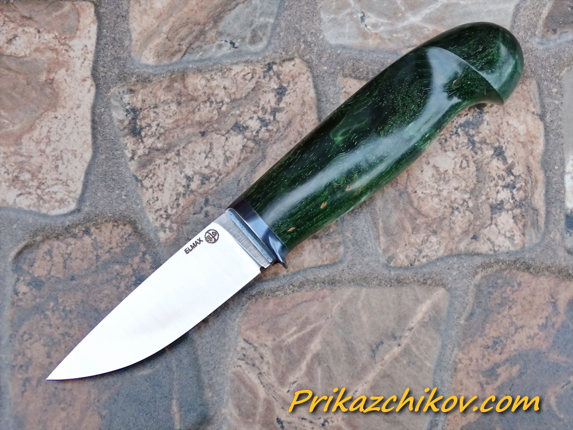 Нож из порошковой стали Elmax (рукоять из стабилизированной карельской березы) N69