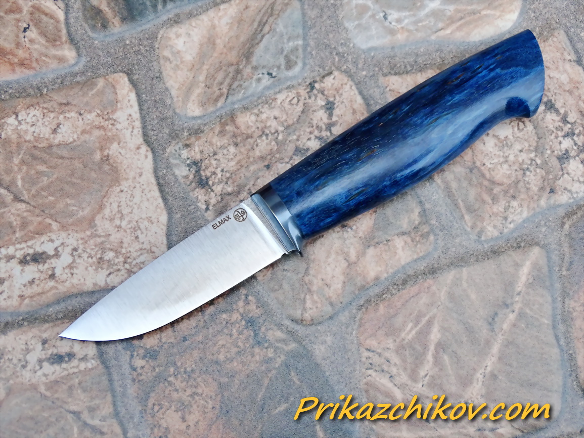 Нож из порошковой стали Elmax (рукоять из стабилизированной карельской березы) N73