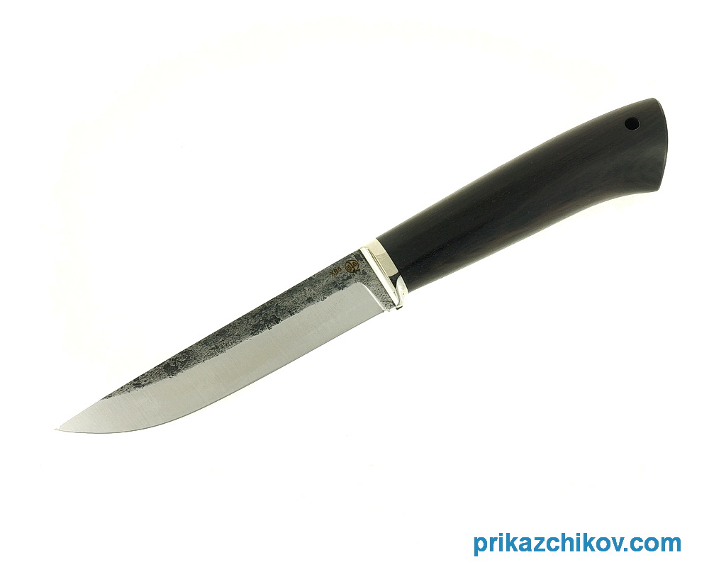 Нож Рабочий из кованой стали ХВ5 (рукоять граб, литье мельхиор) N2