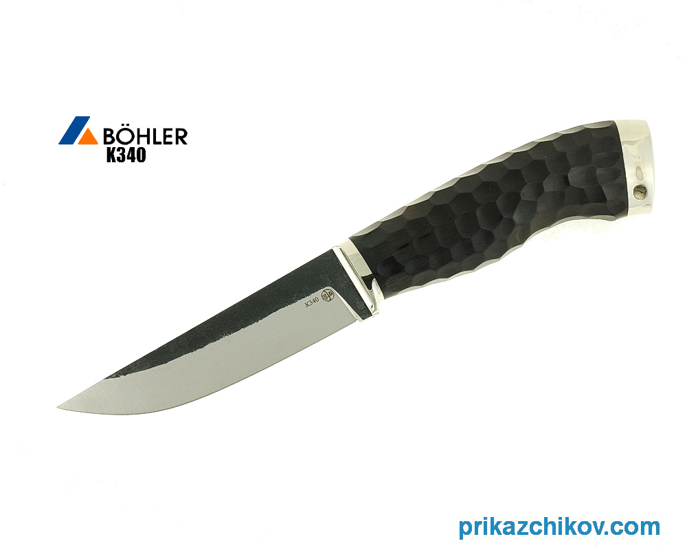 Нож Разделочный из кованой стали Bohler K340 (рукоять граб, литье мельхиор) N10
