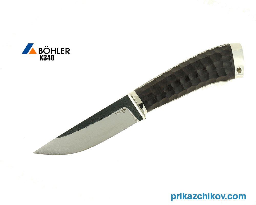 Нож Разделочный из кованой стали Bohler K340 (рукоять граб, литье мельхиор) N9