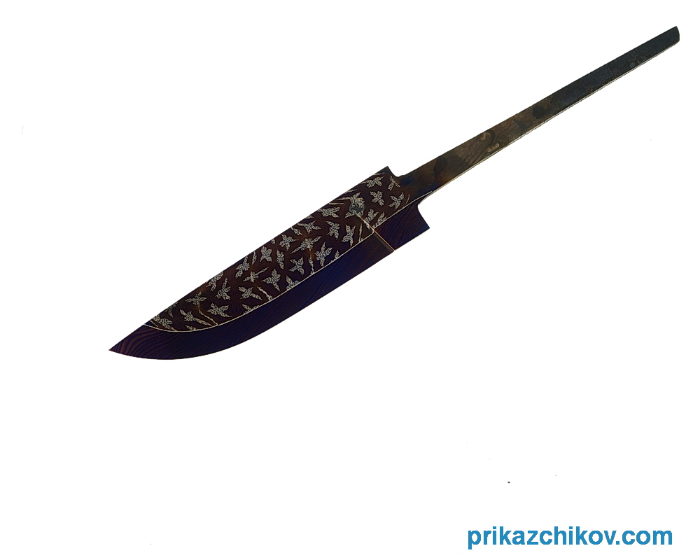Клинок для ножа из мозаичного дамаска N2