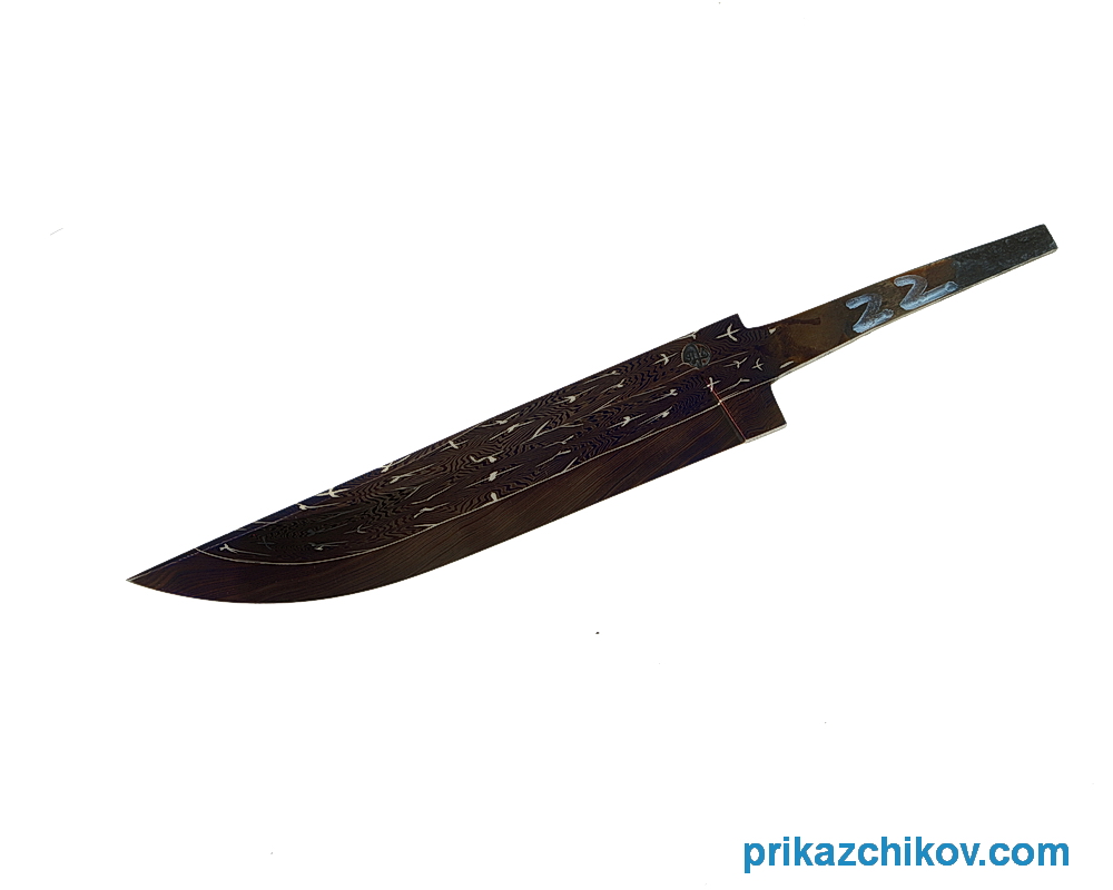 Клинок для ножа из мозаичного дамаска (mosaic damascus) N22