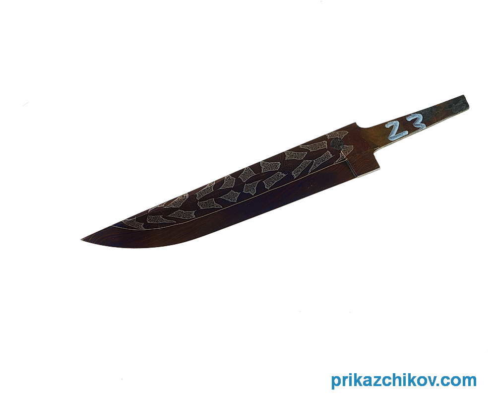 Клинок для ножа из мозаичного дамаска (mosaic damascus) N23