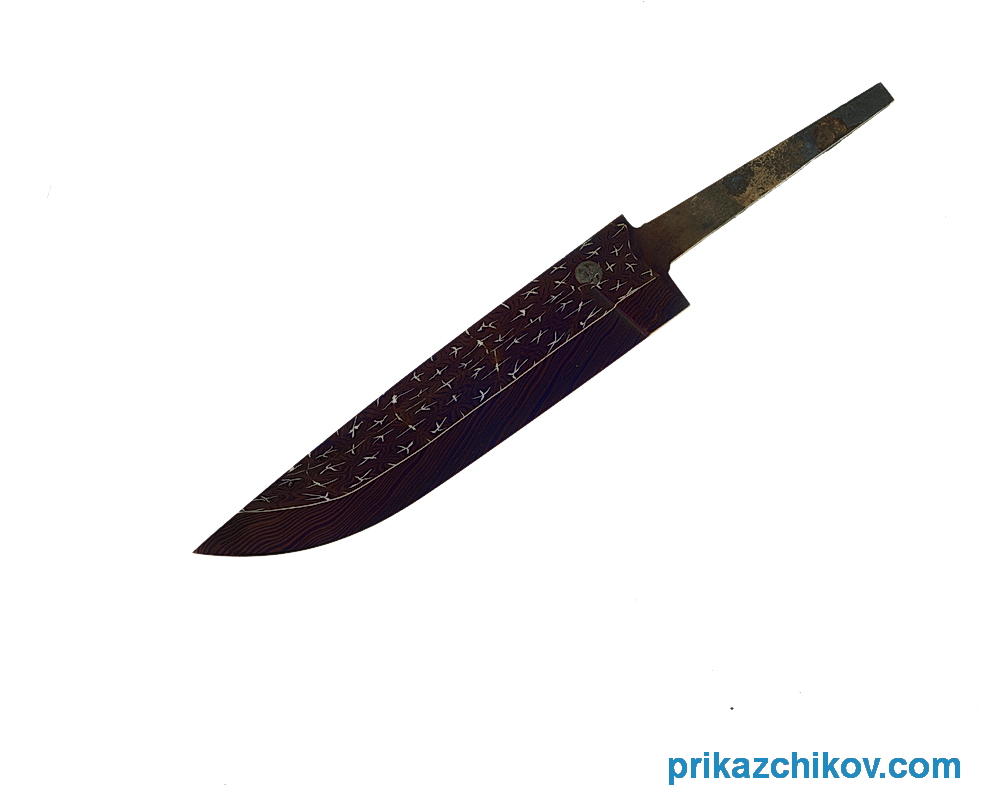 Клинок для ножа из мозаичного дамаска N5